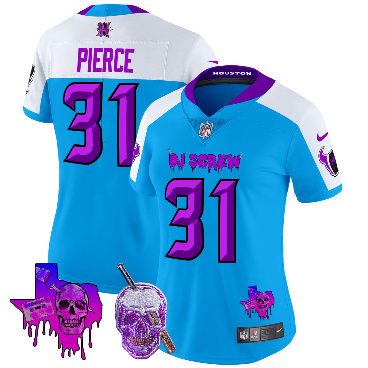 Women's Houston Texans DJ Screw Vapor Limited Jersey - All Stitched - Blue Alternate - Dameon Pierce — view 1