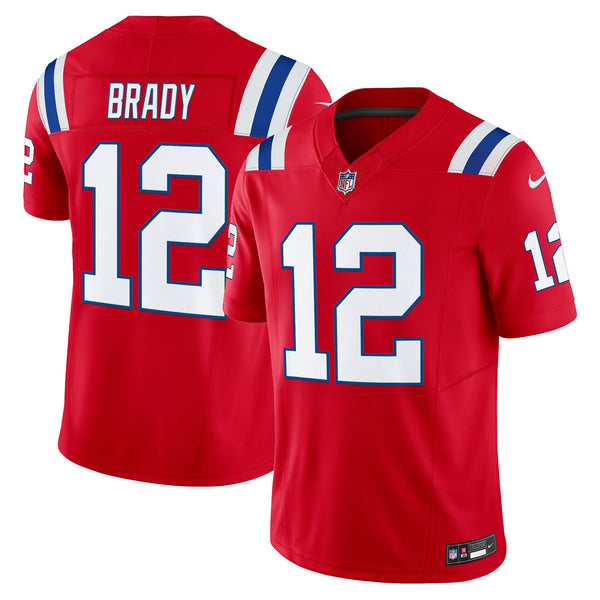 Men's New England Patriots Throwback Vapor Limited Jersey - All Stitched - Red - Tom Brady — view 1