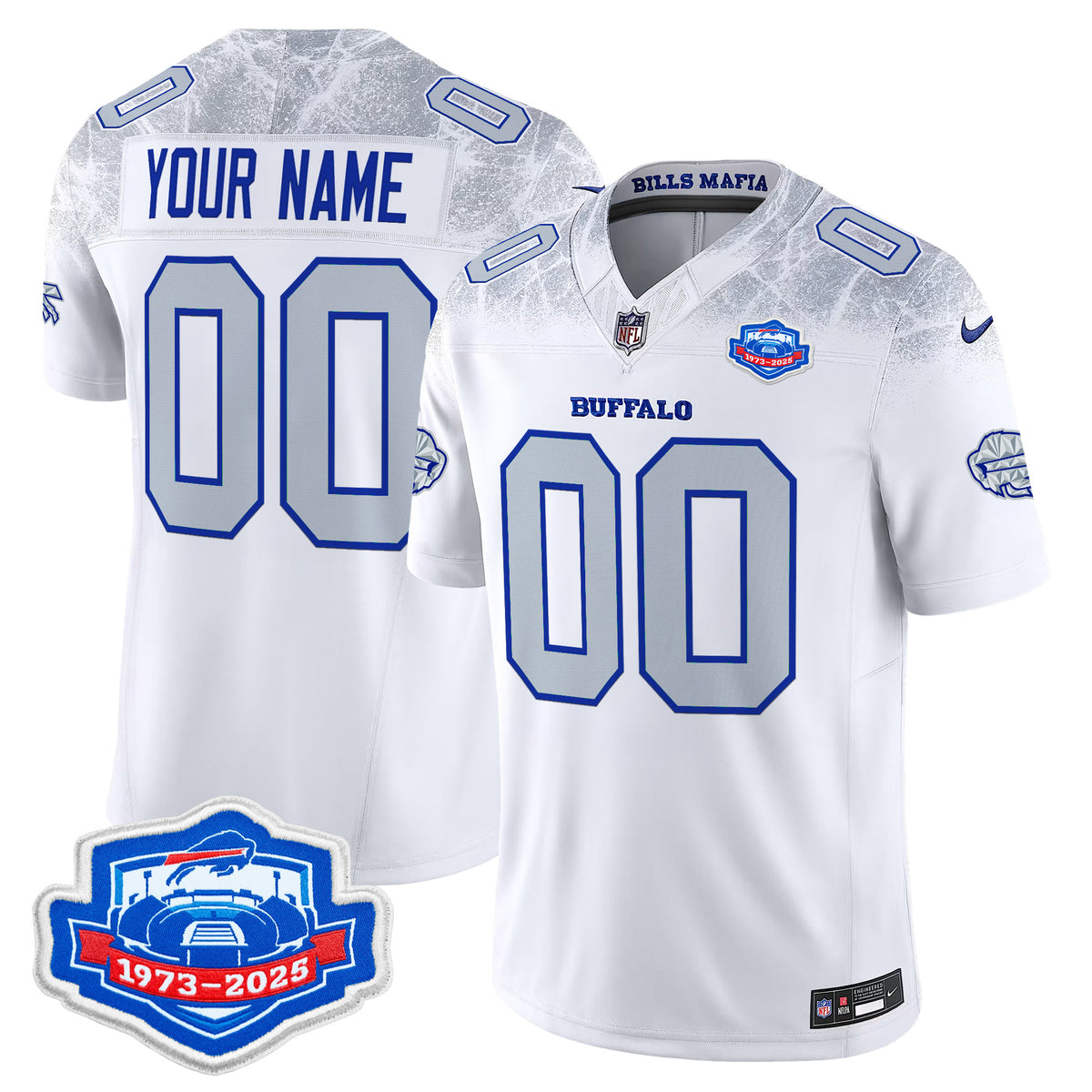 Buffalo Bills 1973 - 2025 Farewell Season Patch Vapor Limited Custom Jersey - All Stitched - Rivalries — view 1