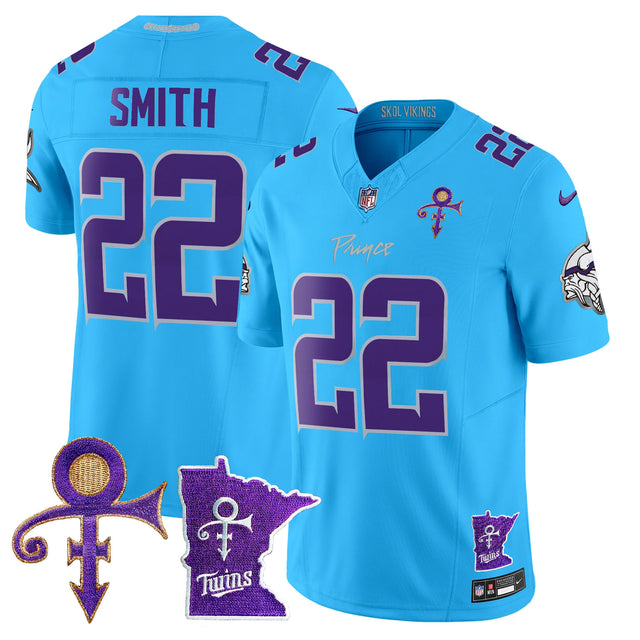 Men's Minnesota Vikings 2024 Prince Vapor Limited Jersey V2 - All Stitched - Light Blue - Harrison Smith — view 1