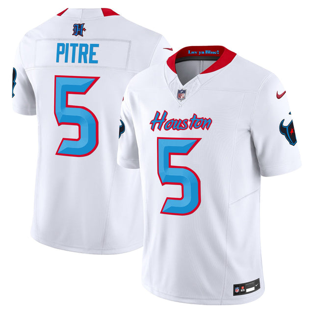 Men's Houston Texans 2024 Vapor Limited Jersey V4 - All Stitched - White - Jalen Pitre — view 1