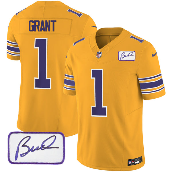 Men's Vikings Bud Grant Patch Classic Limited Jersey - All Stitched - Gold - Bud Grant — view 1