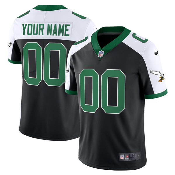 Eagles Kelly Green Vapor Limited Custom Jersey - All Stitched - Black Alternate — view 1