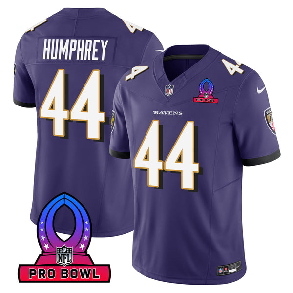 Men's Ravens 2024 Pro Bowl Patch Vapor Jersey - All Stitched - Purple - Marlon Humphrey — view 1