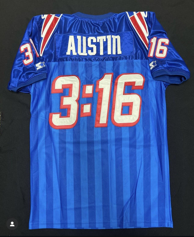 Steve Austin New England Patriots Jersey - All Stitched - Royal — view 1