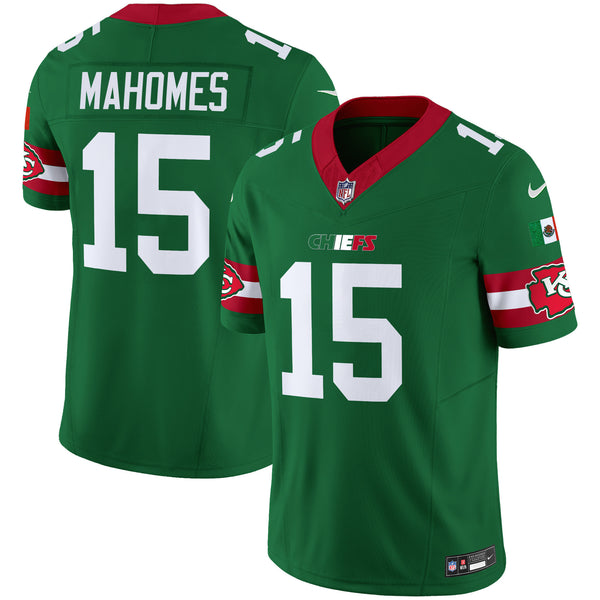 Men's Chiefs Mexico Vapor Limited Jersey - All Stitched - Green - Patrick Mahomes — view 1