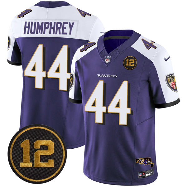 Men's Ravens Jacoby Jones Patch Vapor Limited Jersey - All Stitched - Purple Alternate - Marlon Humphrey — view 1
