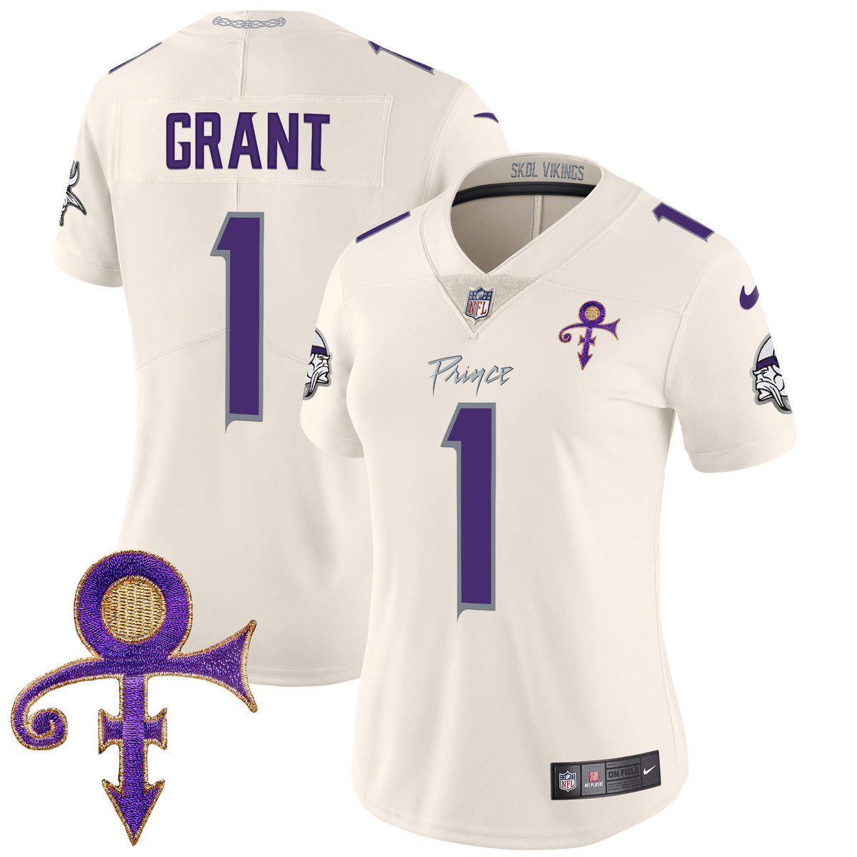 Women's Minnesota Vikings 2024 Prince Vapor Limited Jersey - All Stitched - Cream - Bud Grant — view 1