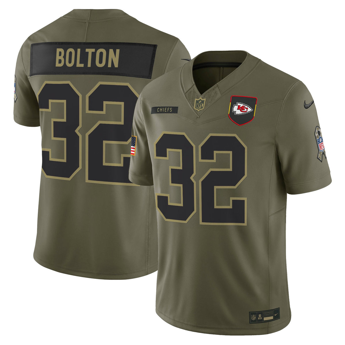 Kansas City Chiefs 2025 Salute to Service Vapor Limited Jersey - All Stitched - Nick Bolton — view 1