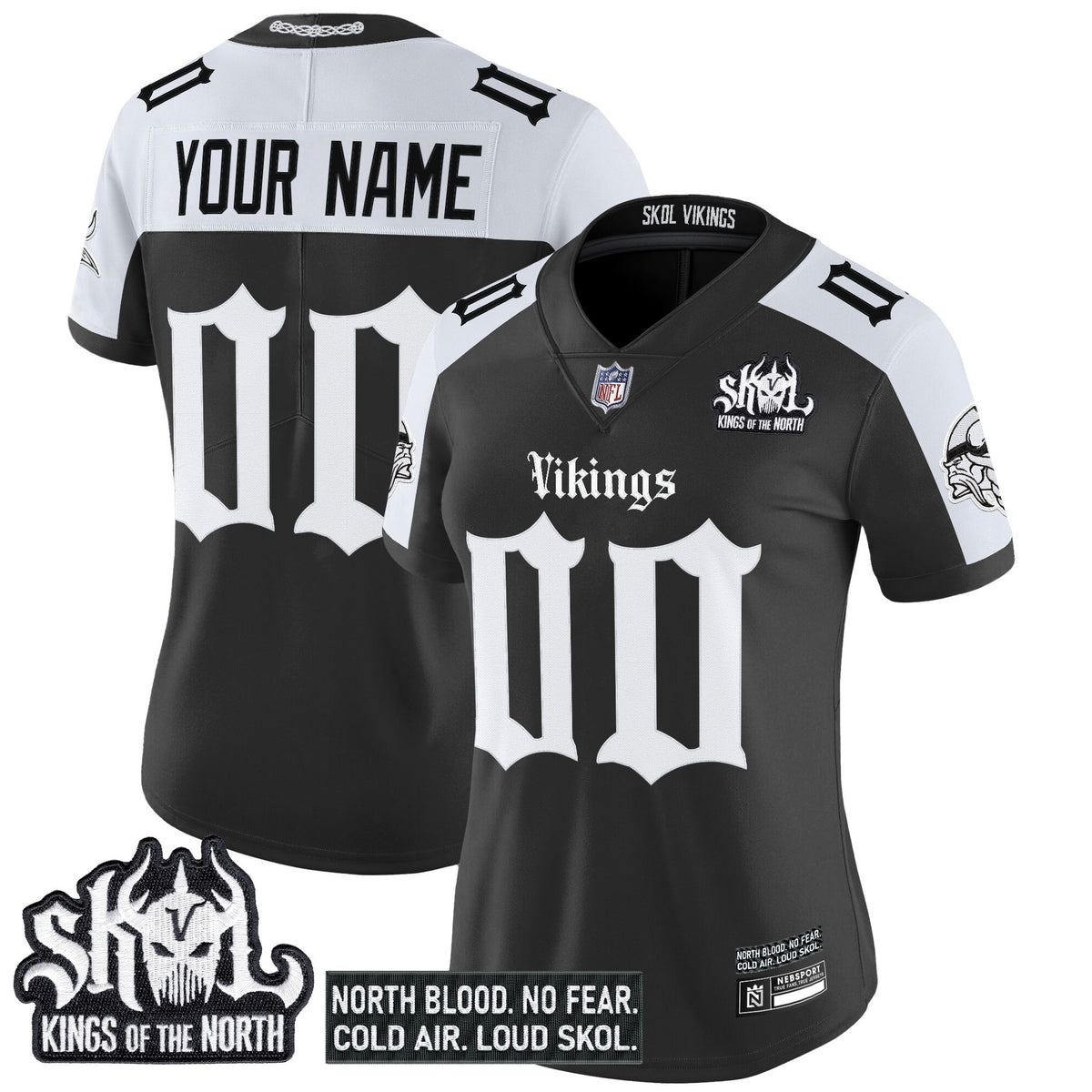Minnesota Vikings 'Gothic Norseblood Edition' Vapor Limited Custom Jersey - All Stitched - Alternate — view 1
