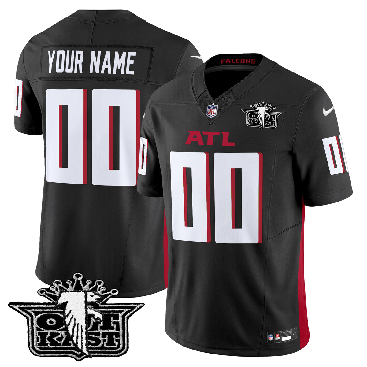 Outkast x Atlanta Falcons 2025 Vapor Limited Custom Jersey - All Stitched - Black — view 1