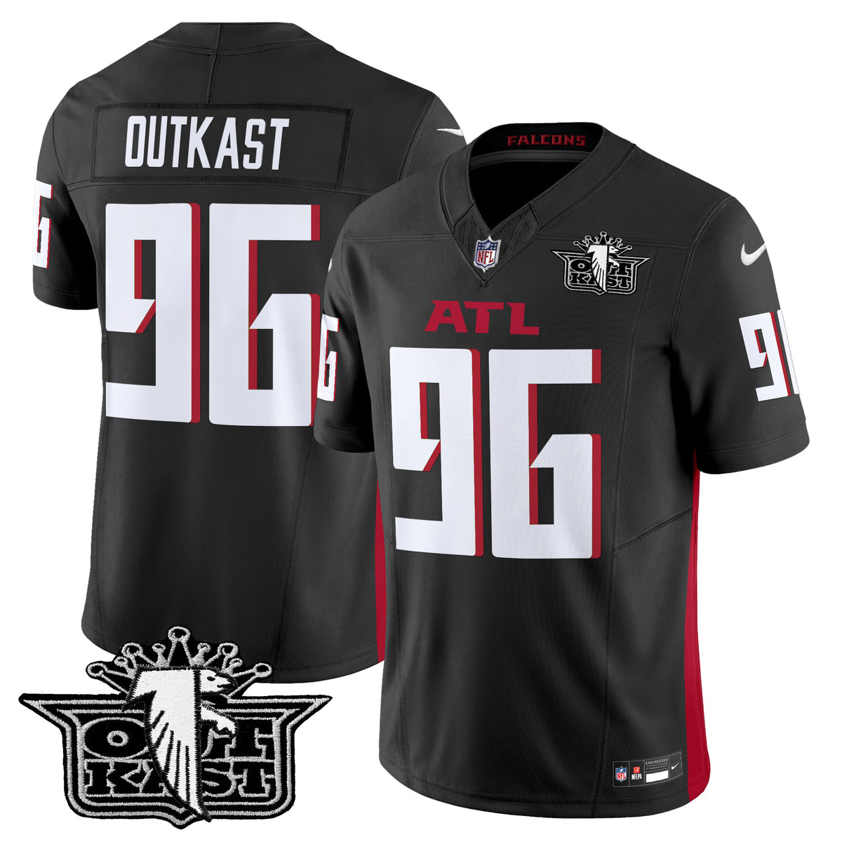 Men's Outkast x Atlanta Falcons 2025 Vapor Limited Jersey - All Stitched - Black - OutKast — view 1