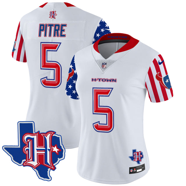 Women's Houston Texans American Style Vapor Limited Jersey - All Stitched - White - Jalen Pitre — view 1