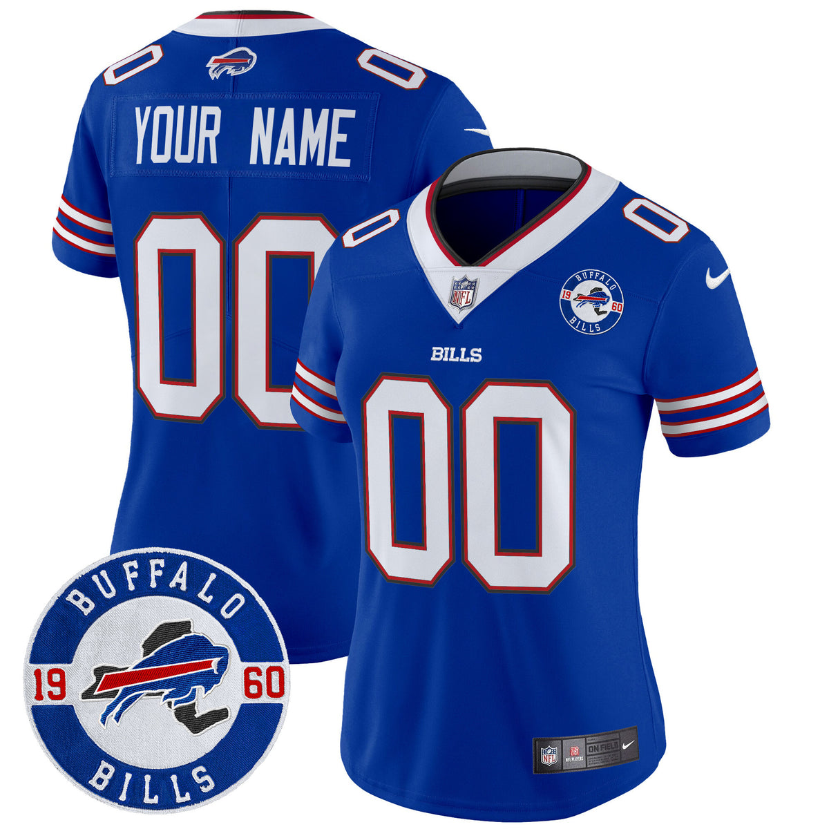 Buffalo Bills 2024 Vapor Limited Custom Jersey - Est. 1960 Patch - All Stitched - Royal — view 1