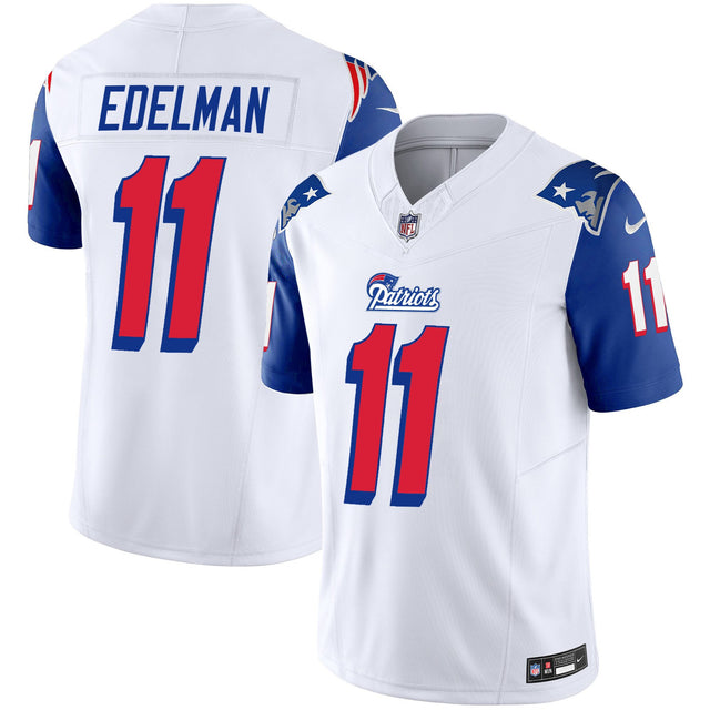 Youth's Patriots 1996 Throwback Limited Vapor Jersey - All Stitched - Royal Sleeves - Julian Edelman — view 1