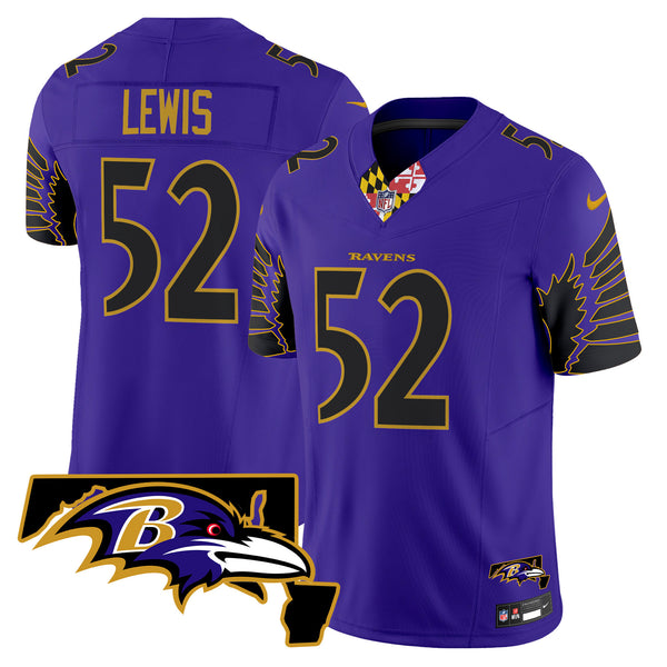Men's Ravens Maryland Patch Vapor Limited Jersey V2 - All Stitched - Purple Limited - Derrick Henry — view 1