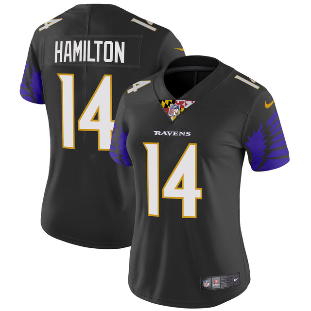 Women's Ravens Special Vapor Limited Jersey - All Stitched - Black - Kyle Hamilton — view 1
