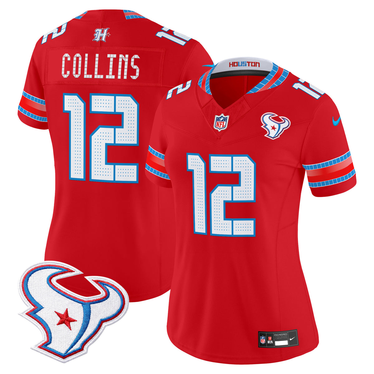 Women's Houston Texans 2026 Rivalries Vapor Limited Jersey - All Stitched - Red - Nico Collins — view 1