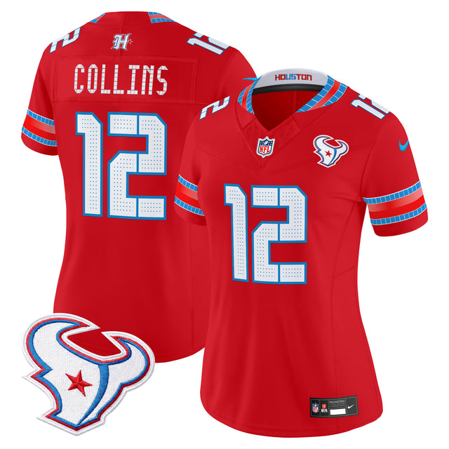 Women's Houston Texans 2026 Rivalries Vapor Limited Jersey - All Stitched - Red - Nico Collins — view 1