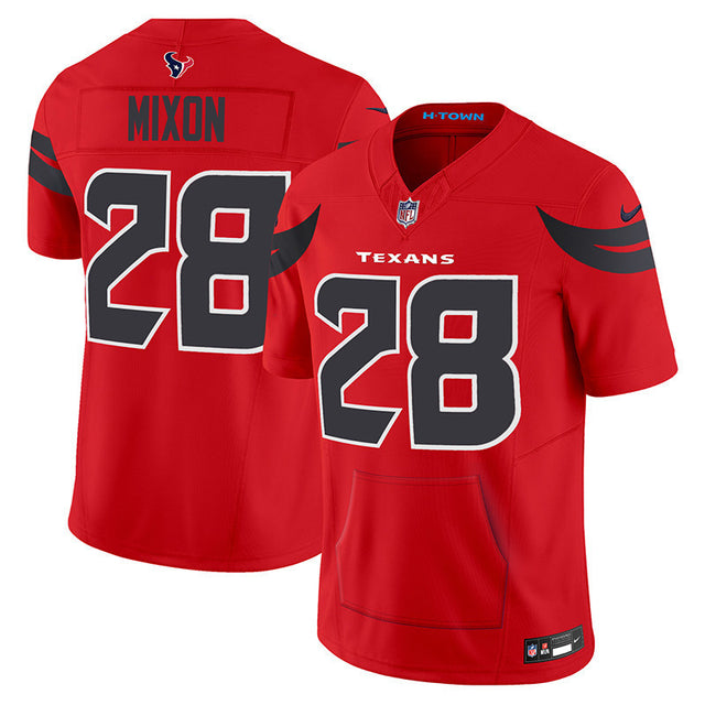Men's Houston Texans 2024 Vapor Hand Warmer Jersey - All Stitched - Red - Joe Mixon — view 1