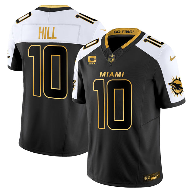 Men's Miami Dolphins 2025 Rivalries Gold Vapor Limited Jersey - All Stitched - Alternate - Tyreek Hill — view 1