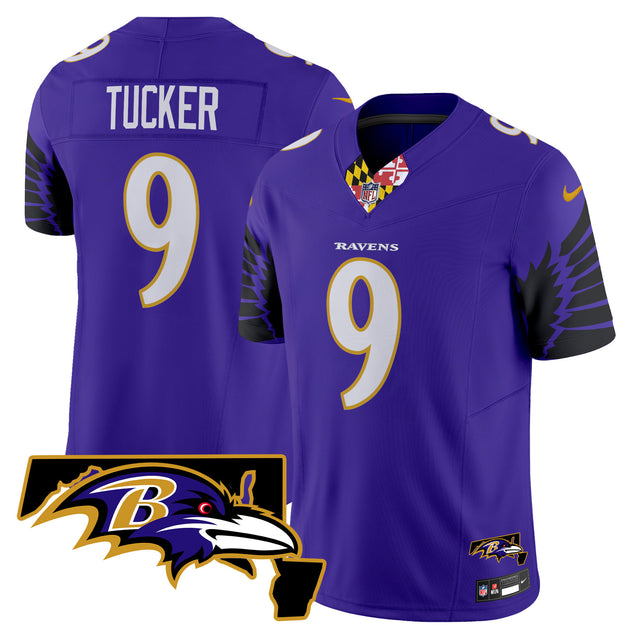 Men's Ravens Maryland Patch Vapor Limited Jersey V2 - All Stitched - Purple Limited - Derrick Henry — view 1