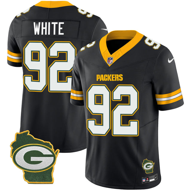 Men's Packers Home Patch Vapor Jersey V3 - All Stitched - Black - Reggie White — view 1