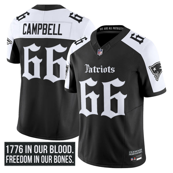 Men's New England Patriots 'Gothic Revolution Edition' Vapor Limited Jersey - All Stitched - Alternate - Will Campbell — view 1
