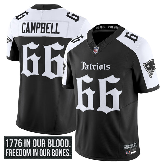 Men's New England Patriots 'Gothic Revolution Edition' Vapor Limited Jersey - All Stitched - Alternate - Will Campbell — view 1