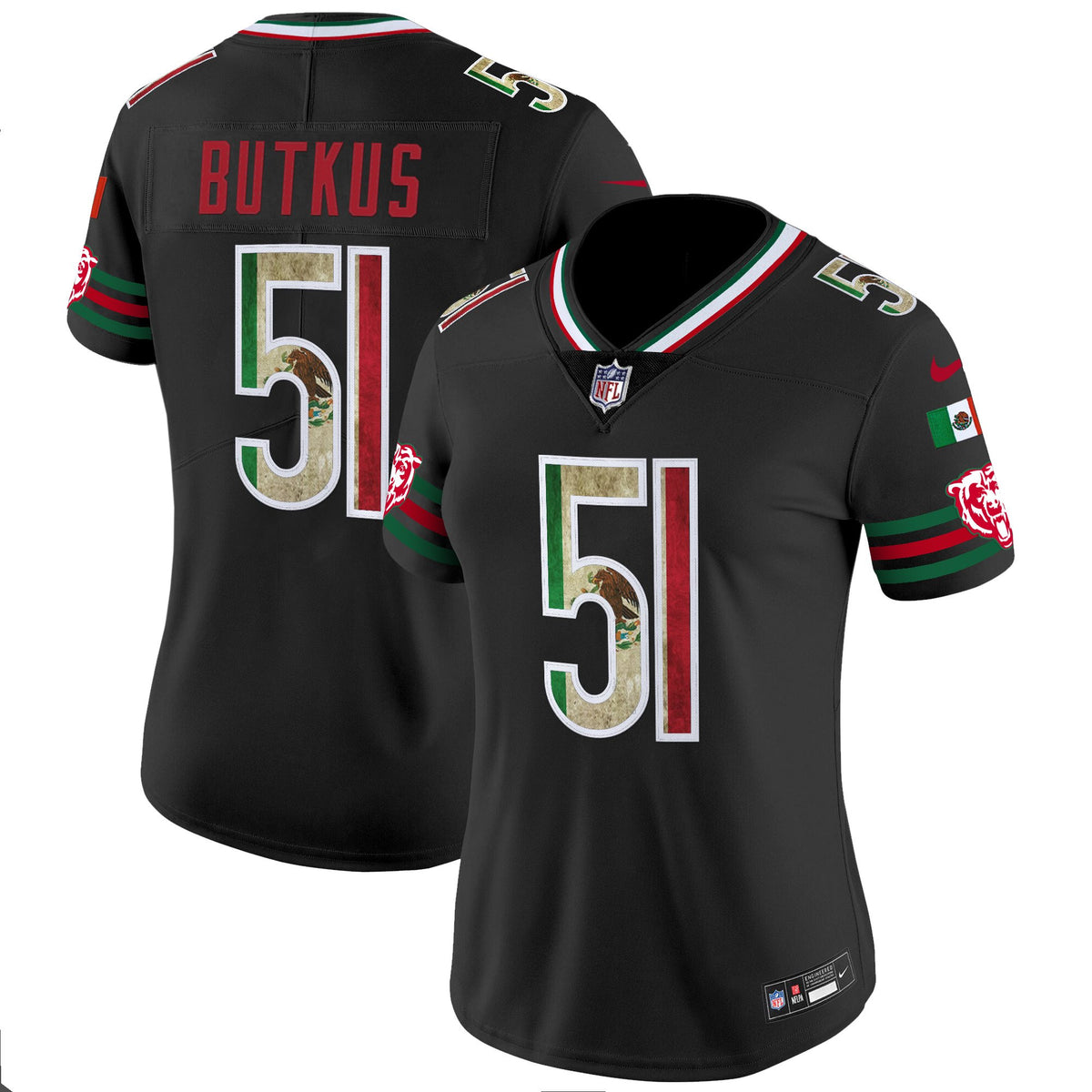 Women's Chicago Bears Mexico Vapor Limited Jersey - All Stitched - Black - Dick Butkus — view 1