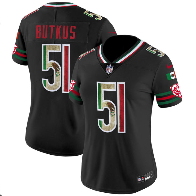 Women's Chicago Bears Mexico Vapor Limited Jersey - All Stitched - Black - Dick Butkus — view 1