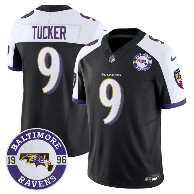 Men's Ravens 2024 Vapor Limited Jersey - Est. 1996 Patch - All Stitched - Black Alternate - Justin Tucker — view 1