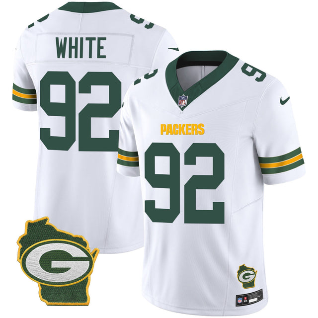 Men's Packers Home Patch Vapor Jersey V3 - All Stitched - White - Reggie White — view 1