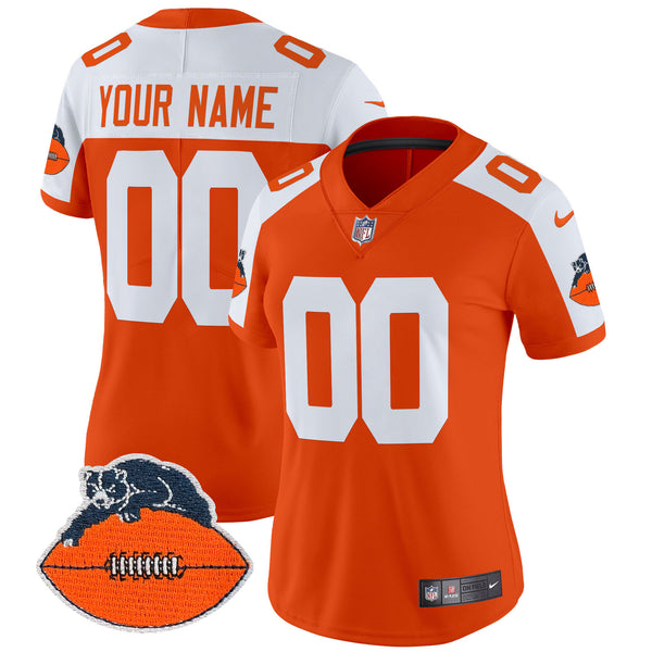 Chicago Bears Throwback Vapor Limited Custom Jersey - All Stitched - Orange Alternate — view 1