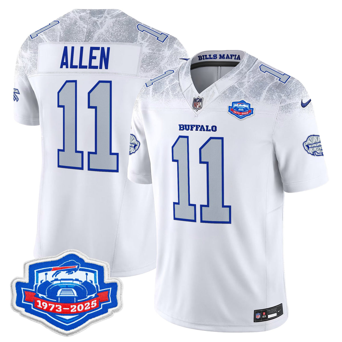 Men's Buffalo Bills 1973 - 2025 Farewell Season Patch Vapor Limited Jersey - All Stitched - Rivalries - Kyle Allen — view 1