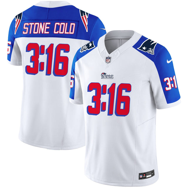 New England Patriots Stone Cold Steve Austin Jersey - All Stitched - Inverted — view 1