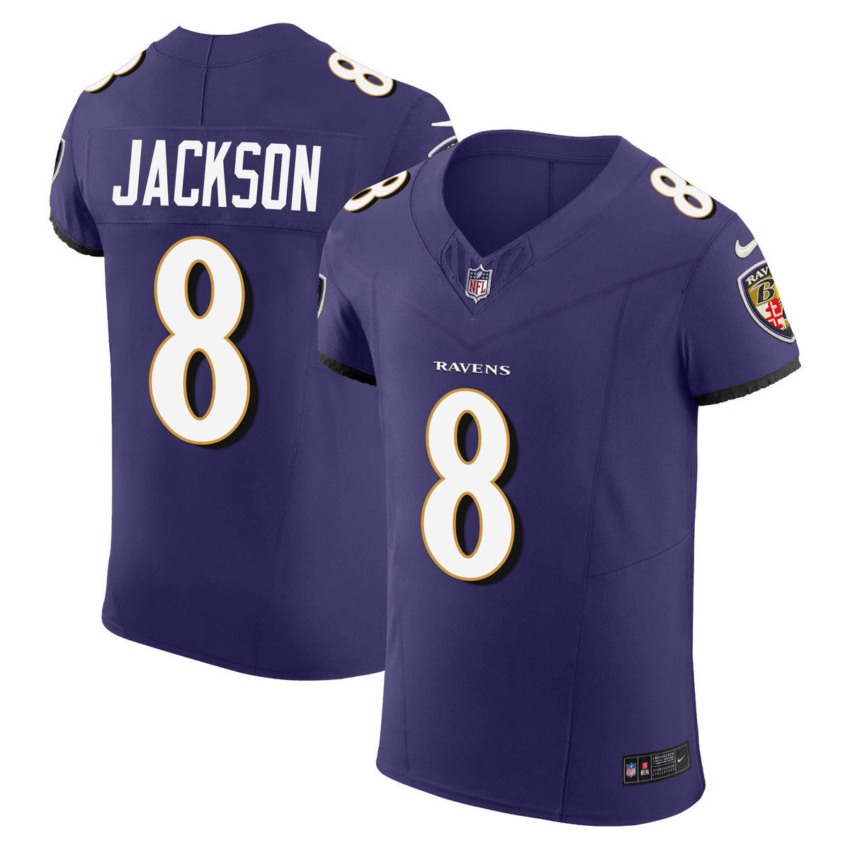 Men's Ravens Vapor Elite Jersey - All Stitched - Purple - Lamar Jackson — view 1