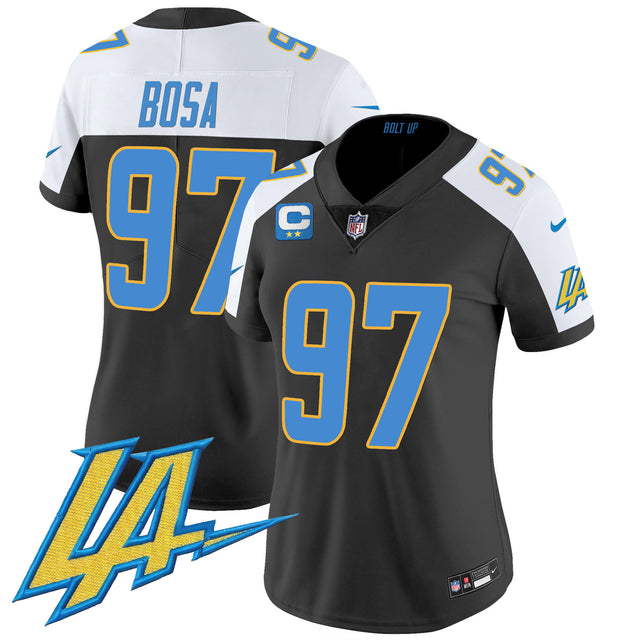 Women's Chargers Vapor Limited Jersey V2 - All Stitched - Black Alternate - Joey Bosa — view 1