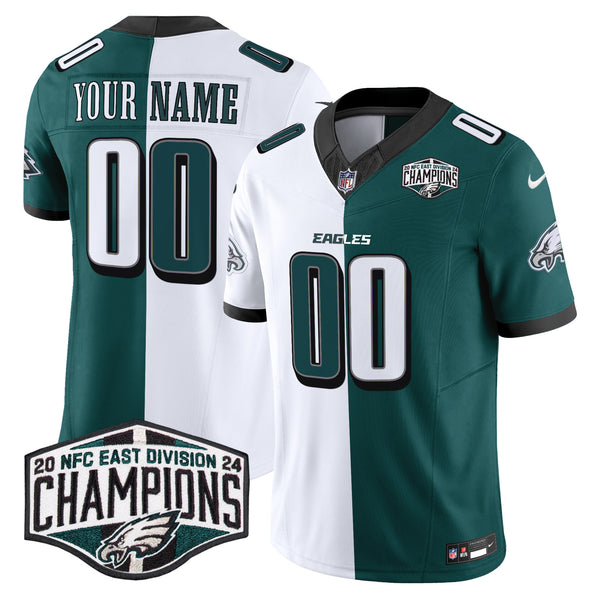 Eagles 2024 NFC East Division Champions Vapor Limited Custom Jersey - All Stitched - Split — view 1