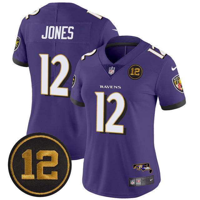 Women's Ravens Jacoby Jones Patch Vapor Limited Jersey - All Stitched - Purple - Jacoby Jones — view 1