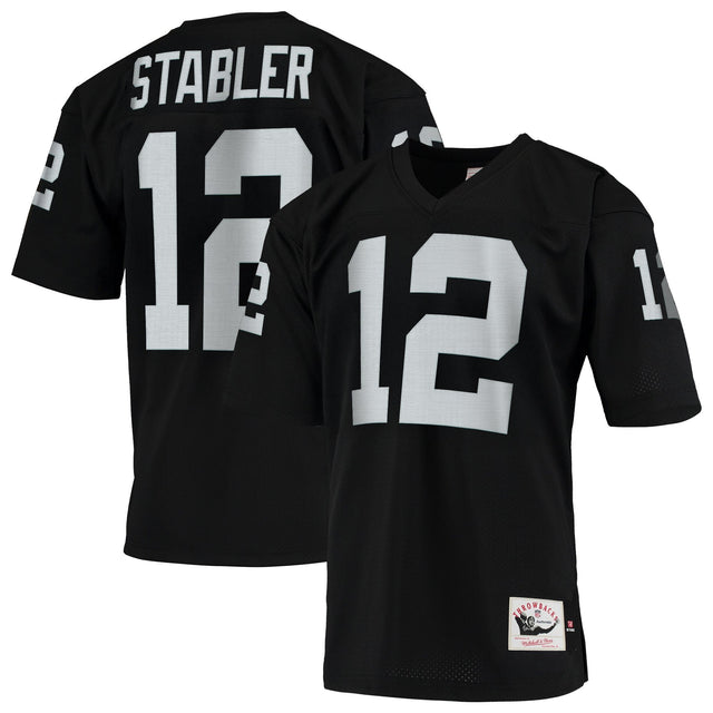 Men's Las Vegas Raiders Throwback Player Jersey - All Stitched - Black - Ken Stabler — view 1